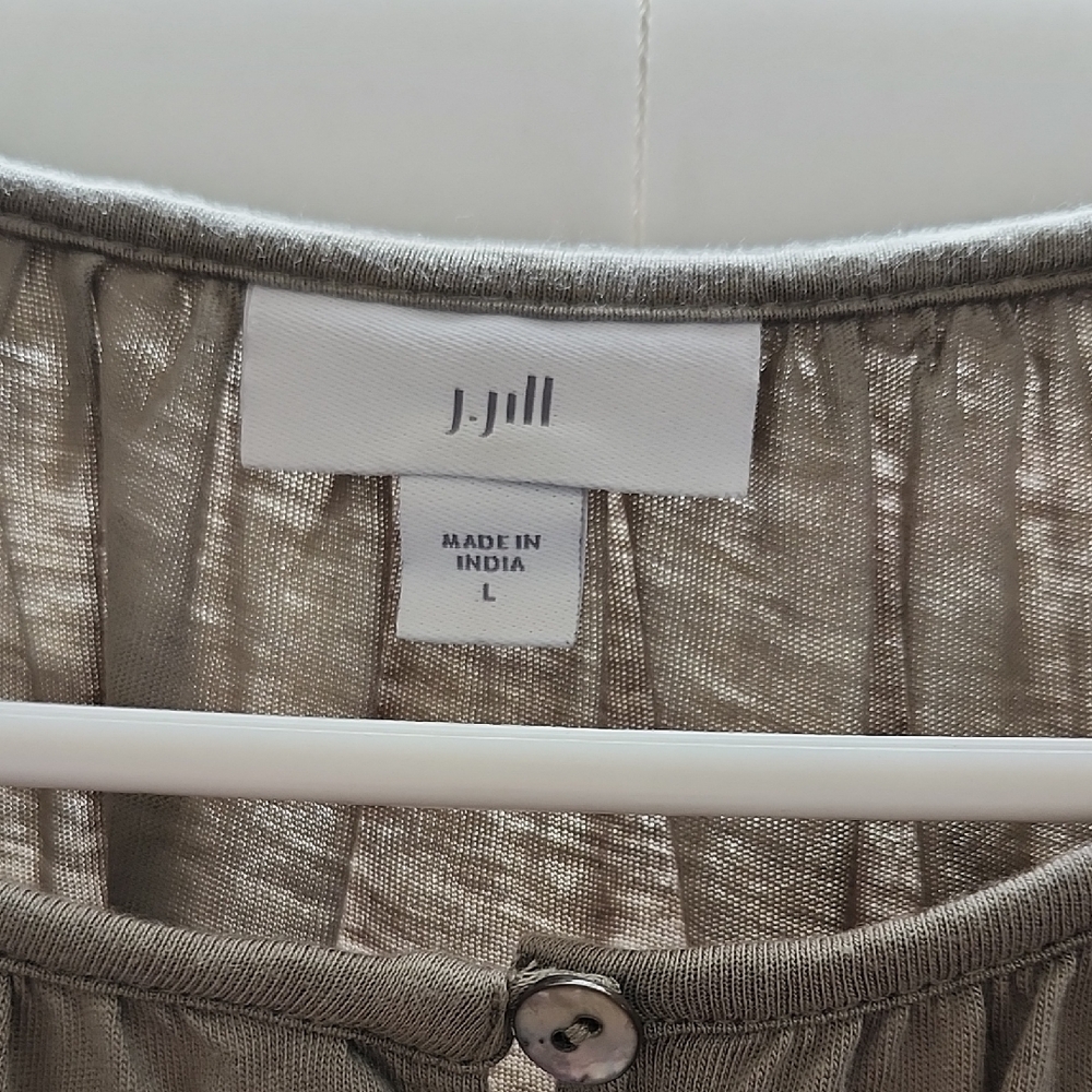 J.Jill Metallic Button-Up Blouse